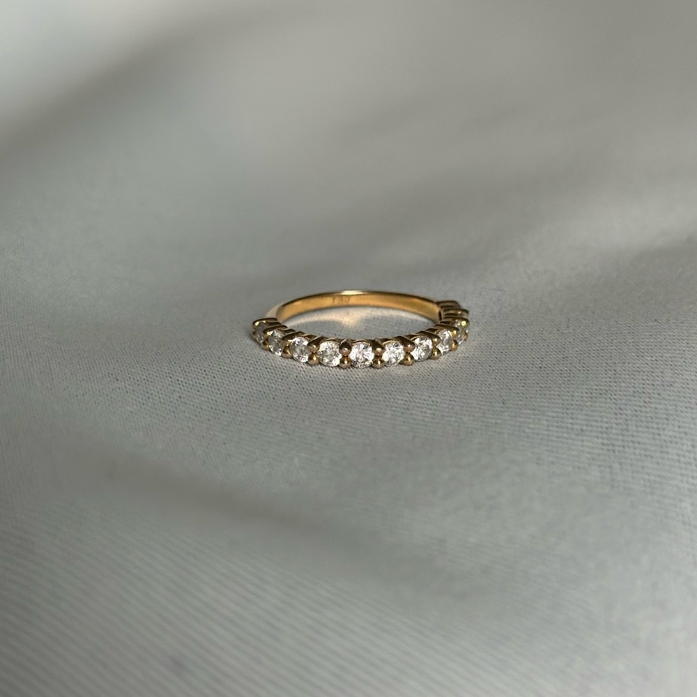 Carrie Elizabeth 14k Gold Vermeil CZ Cosmic Eternity Ring